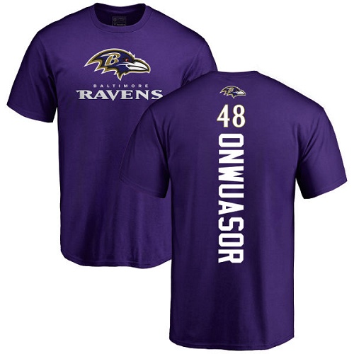 Men Baltimore Ravens Purple Patrick Onwuasor Backer NFL Football #48 T Shirt->nfl t-shirts->Sports Accessory